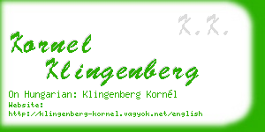 kornel klingenberg business card